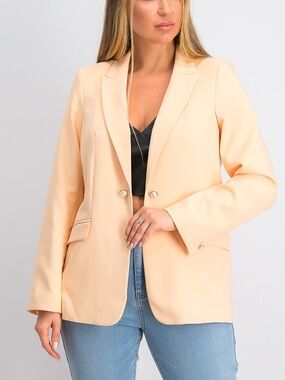 Peach Calvin Klein blazer with Pearl detail sz 10